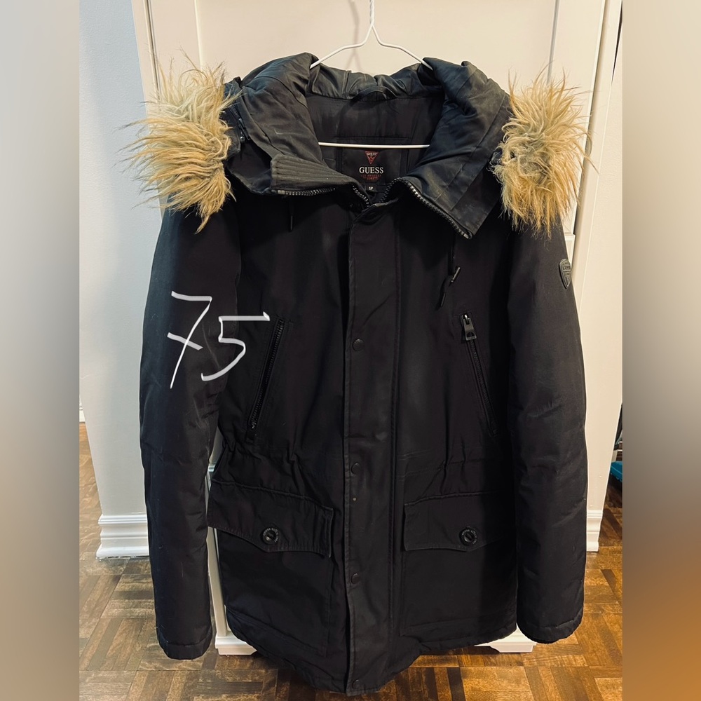 Black jacket waterproof , size small - medium.